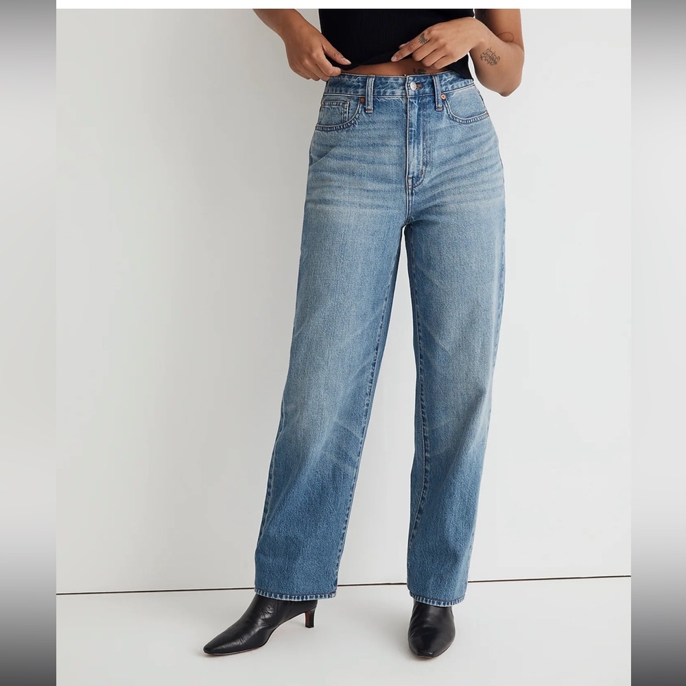 Madewell curvy baggy straight jeans in letica wash